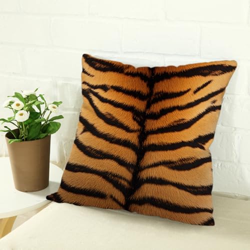 Nicokee Tiger Print Pillow Cover 18x18 Inches Animal Pattern Throw Pillowcase