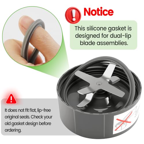2Pcs Silicone Gasket Seal Rings for NutriBullet 600W/900W Blenders - Replacement Part