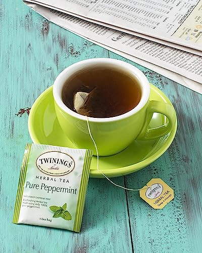 Twinings Pure Peppermint Herbal Tea, Naturally Caffeine-Free, 60 Tea Bags