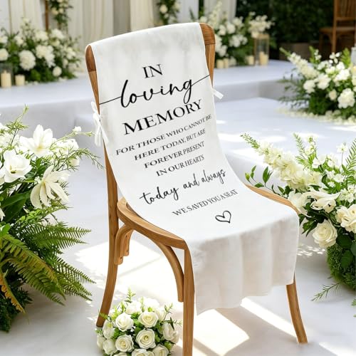AASRR In Loving Memory Wedding Chair Sign - Reserved Seating Tribute, 15x50 Inches (Variation 01)