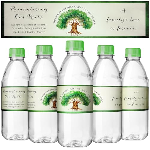 Dunzoom 100 Pcs Family Reunion Water Bottle Labels Stickers Classic Style