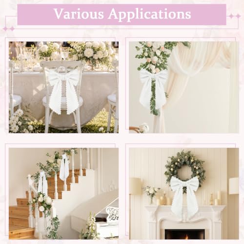 White Wreath Sash with Trim, 56 x 5.7 Inches for Front Door