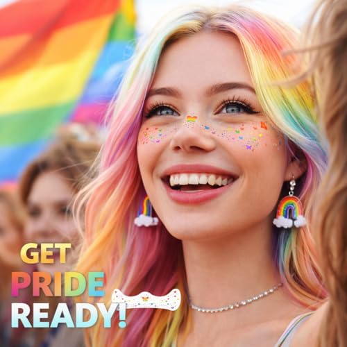 Rainbow Butterfly Temporary Face Tattoo Freckles, 6 Sheets