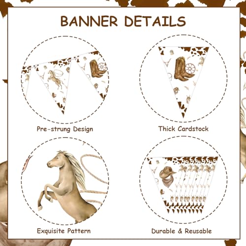 Cowboy Pennant Banner - Western Party Decoration for Birthdays