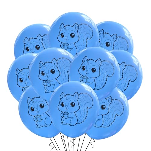 Squirrel Balloons 12 Count - Latex Woodland Creature Party Decor