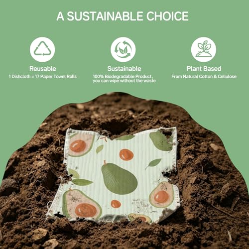 Aitoper Swedish Dishcloths - 6 Pack, Super Absorbent & Washable