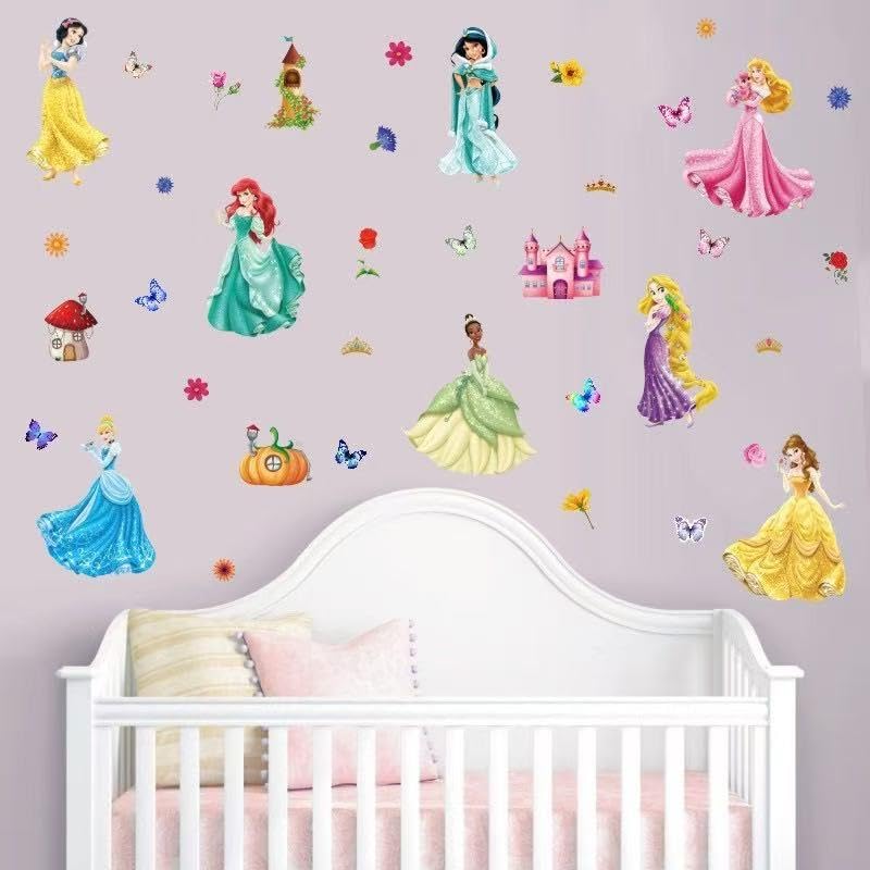 Princess Castle Wall Decals - Removable Vinyl Stickers for Kids Rooms