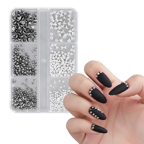 Gothic Nail Art Charms and Rhinestones Kit with Studs and Spikes