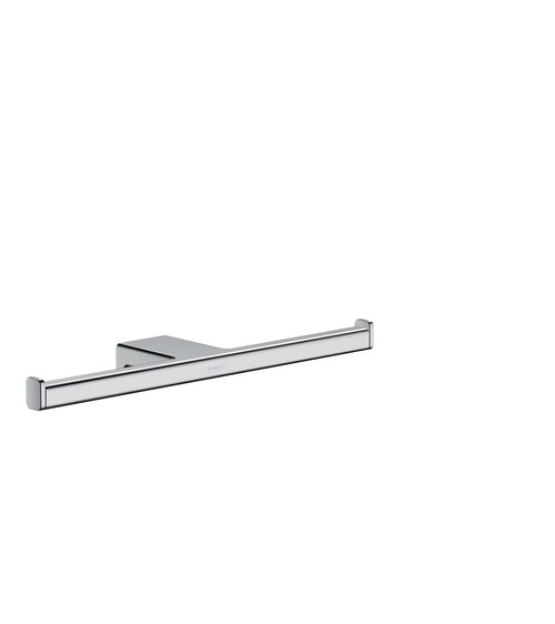 hansgrohe AddStoris Double Roll Holder in Chrome 1-inch Accessories in Chrome, 41748000