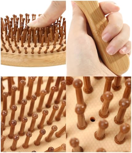 LAYXLDZ Bamboo Hair Brush and Comb Cleaning Tool Set for All Hair Types