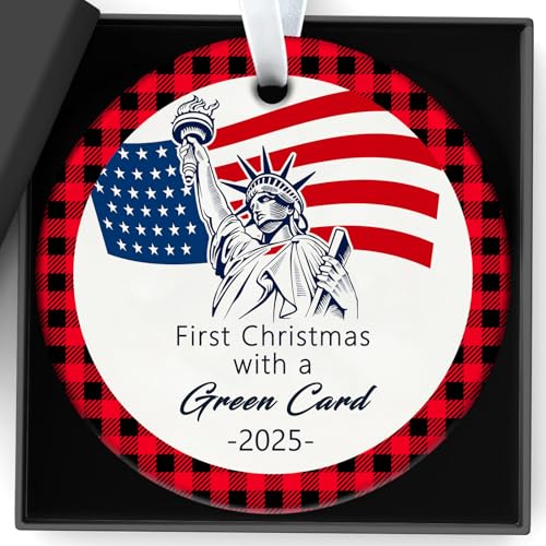 2025 Green Card Christmas Ornament for New U.S. Citizens