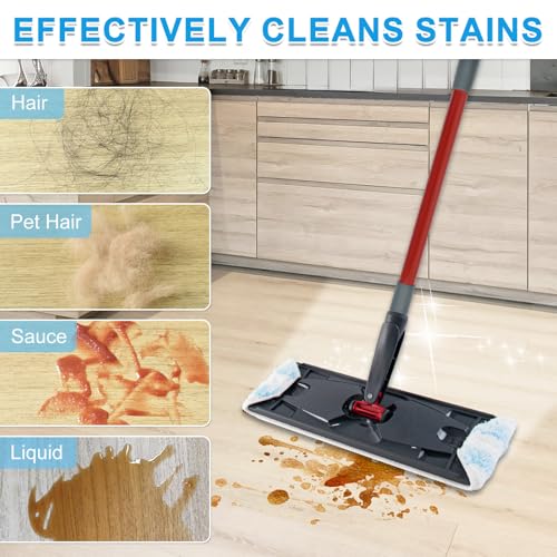 Yuunaie Microfiber Mop Replacement Pads for O-Cedar H2prO Flat Mop - 4 Pack, Reusable & Machine Washable