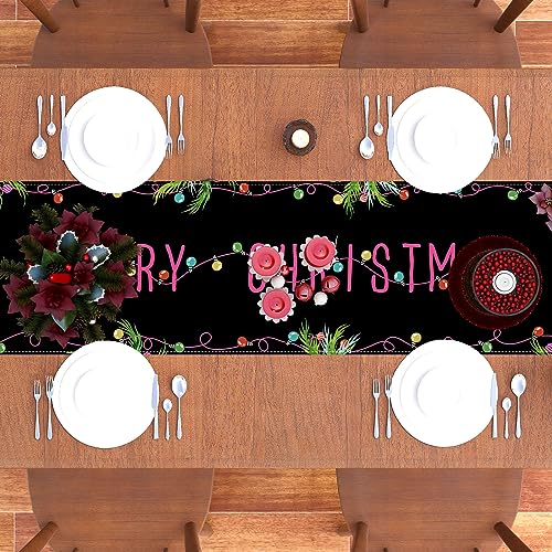 Christmas Table Runner - Holiday Decor for Dining Table, 13x72 Inches
