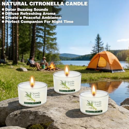 Collabell 16-Pack Citronella Soy Candles - Natural Outdoor Patio Candles
