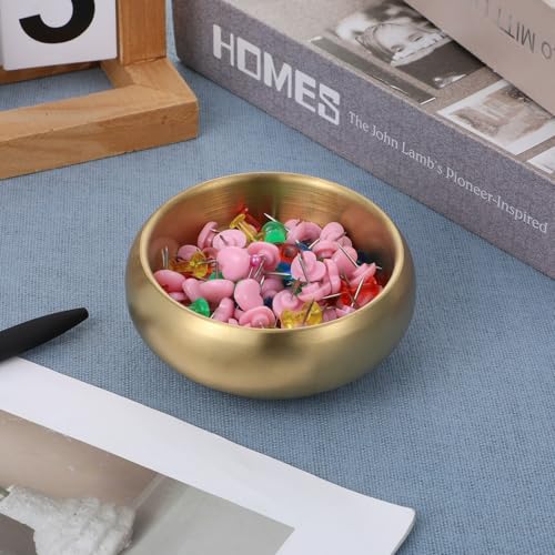 4-Inch Gold Decorative Bowl - Stainless Steel Key & Jewelry Organizer
