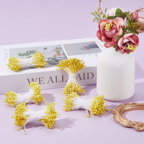 1200Pcs Yellow Flower Stamens for DIY Crafts and Jewelry Making