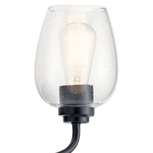 KICHLER Valserrano 10 inch Wall Sconce 1 Light with Clear Seeded Glass in Brushed Nickel