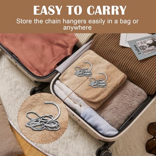 Metal Space Saving Clothing Chain Hangers - 5 Pack for Closet Organization