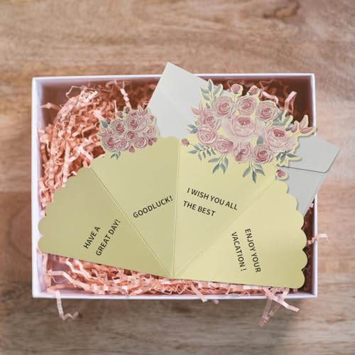 4-Pack Floral Ice Cream Greeting Cards with Envelopes