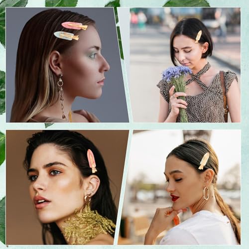 No Crease Hair Clips for Makeup and Skincare 8-Pack Colorful Flat Duckbill Hairpins