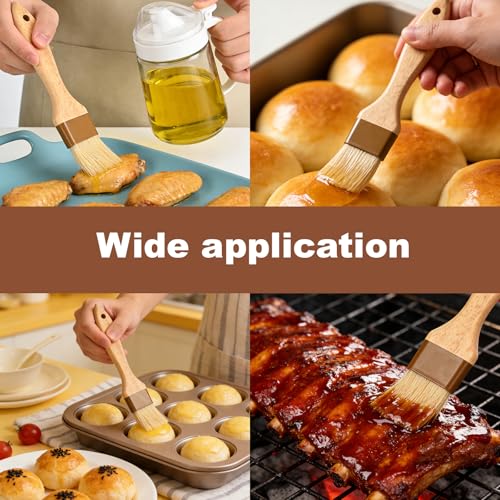 4-Piece Natural Bristle Basting Brush Set, 1-inch and 1.5-inch Sizes