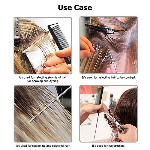 Kootinn 6PCS Rat Tail Detangling Hair Combs Set - Black Fine Tooth Styling Combs