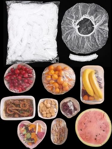 Reusable Food Covers Set - Elastic Plastic Bowl & Plate Covers for Food Storage & Baking, 300 Pack