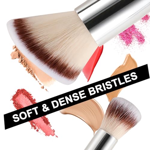 Dual-Ended Foundation & Concealer Brush - 2-in-1 Flat Kabuki Makeup Brush