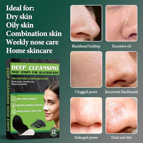 Lubynia Charcoal Blackhead Remover Nose Strips - Deep Cleansing Pore Strips
