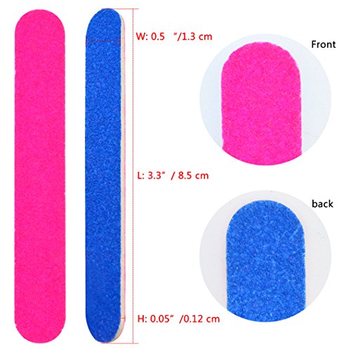 Wobe 100Pcs Double Sided Nail Files Mini Emery Boards for Manicure