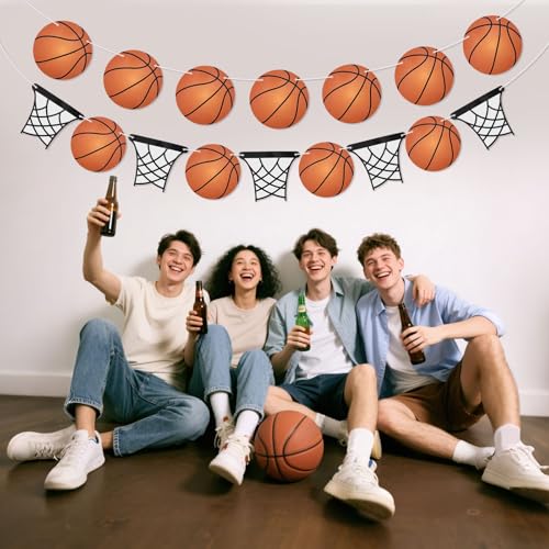 Tinoaly 4-Piece Basketball Party Banner Set Pre-Strung Sports Decor