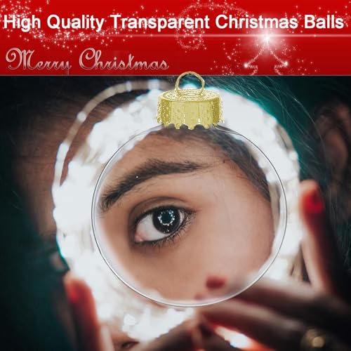 12PCS Clear Fillable Christmas Ornaments Balls for Crafts & Decorations