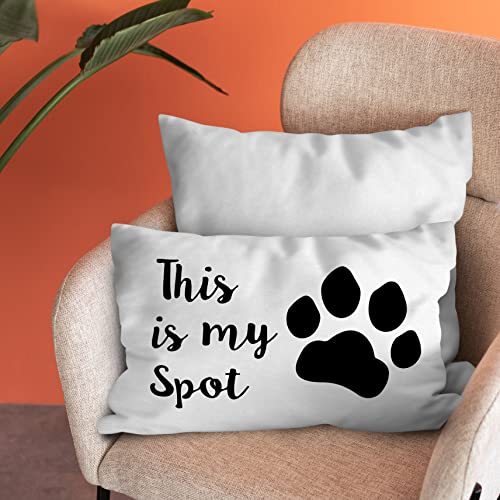 Burosev Reversible Pet Paw Pillow Cover - Funny Dog Lover Decor 12x20 Inch