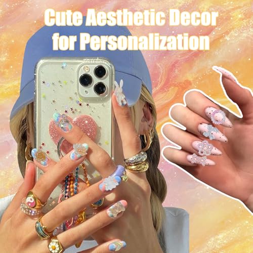 2200 Pcs Junk Case Charms Kit Pearl Flower Bow Phone Case DIY Craft
