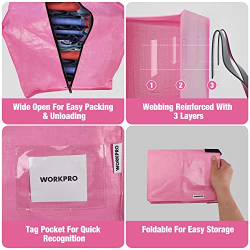 WORKPRO Heavy-Duty Extra Large Moving Bags - 6 Pack with Backpack Straps