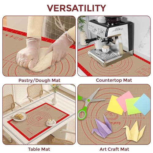 Koolstuffs Silicone Pastry Mat, 26" x 16" Non-Slip for Baking