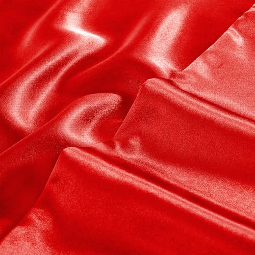 Red Satin Pillowcases for Hair - Set of 2, 20x26 Inches, Standard Size