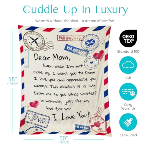 Super Soft Flannel Throw Blanket for Mom - 60x50 Inch Gift