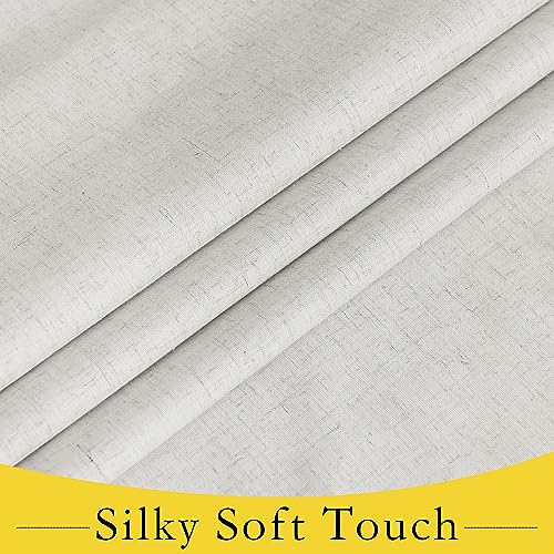 NICETOWN 100% Blackout Linen Door Curtain, 36" x 72" Ivory White Panel
