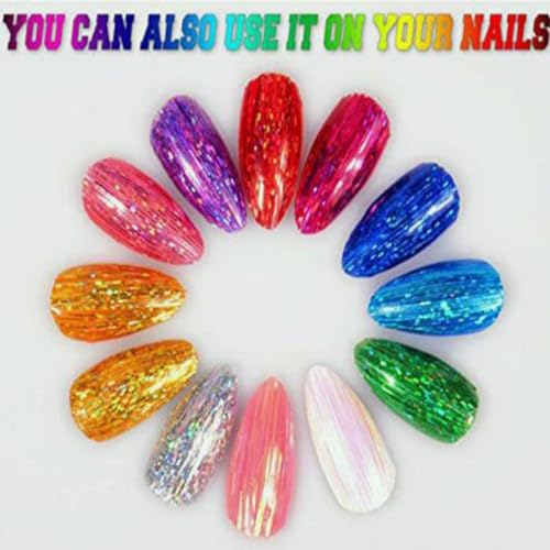 Brown Hair Tinsel Kit with Extension Tools and 1760 Strands Heat Resistant Glitter Fairy Hair