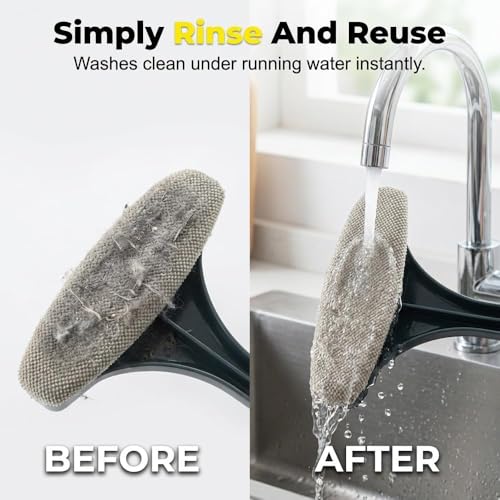 2-in-1 Window Screen Cleaning Brush with Extendable Handle & Squeegee