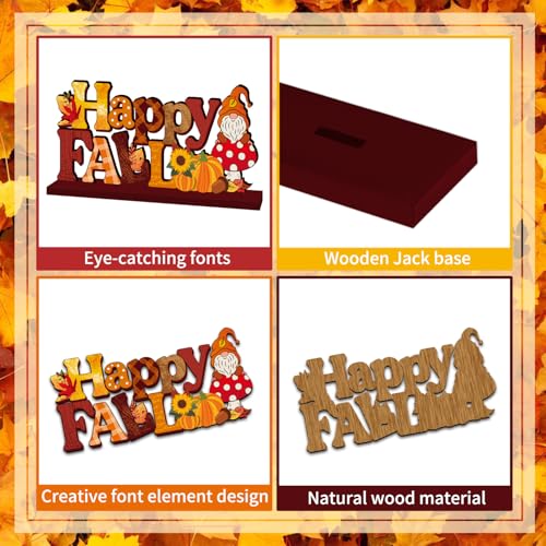4Pcs Fall Table Decorations - Rustic Pumpkin & Gnome Centerpieces