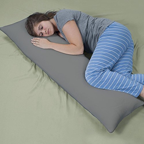 Destiny Crescent 100% Cotton Body Pillow Cover 21"x54" with Zipper - Grey