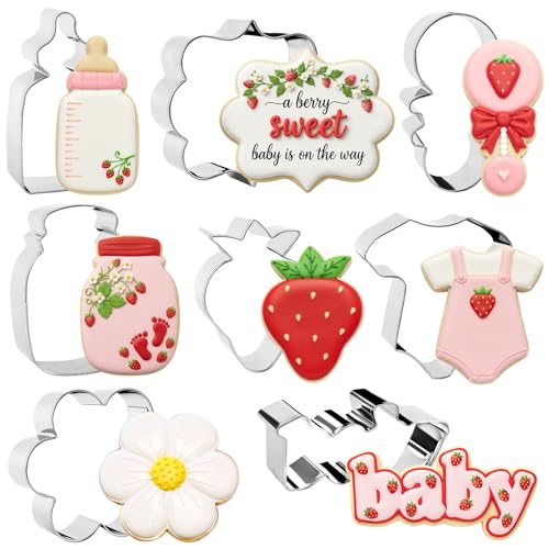 8-Piece Stainless Steel Cookie Cutter Set for Baby Shower & Baking