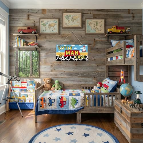 Cartoon Story Wall Decor - Blue Sky & White Cloud Sign for Boys