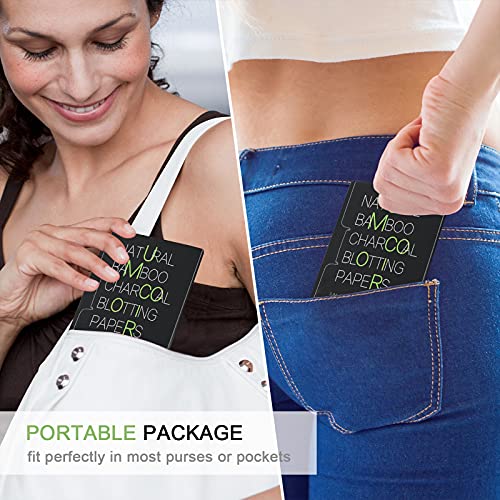 MIRUCOO Natural Bamboo Charcoal Oil Blotting Papers 100 Count