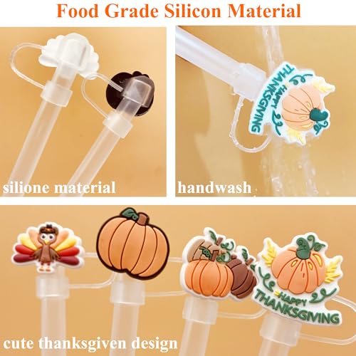 Thanksgiving Fall Straw Toppers for Stanley Cup - 9pcs Set