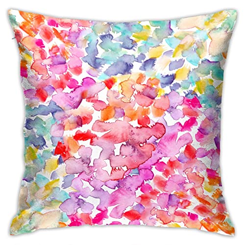 VARUN Colorful Painting Throw Pillow Cover 18x18 - Multicolor Design