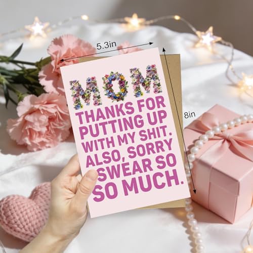 Funny Mother's Day Card - Rude Humor Birthday Card for Mom