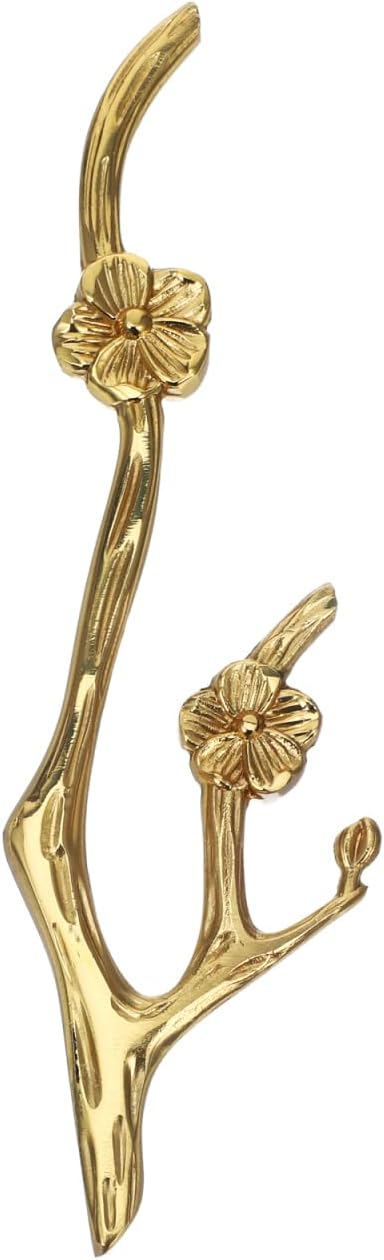 Uonlytech Brass Flower Branch Cabinet Handle - 5.91 Inch Blossom Drawer Pull Knob | Vintage Home Decor